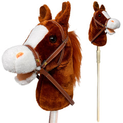 Nature Bound plush hobby horse head with handsewn detail for imaginative play