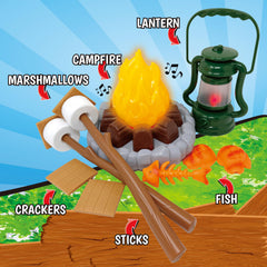 Nature Bound Kids Camping Playset pretend marshmallows for roasting practice.