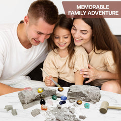 Nature Gear Gemstone Dig Kit carrying pouch helps organize discoveries.