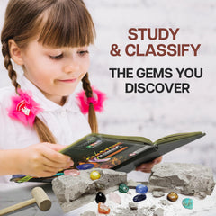 Nature Gear Gemstone Dig Kit obsidian gem with glossy texture for tactile study.