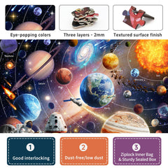 Naturelish glow-in-the-dark astronaut puzzle reveals space scene after sunset.