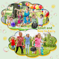 NAUQUOHZ bubble machine compact size fits backpacks for travel.