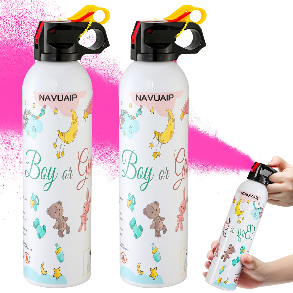 Navuaip large gender reveal pink smoke blaster emits a vibrant pink cloud with biodegradable powder