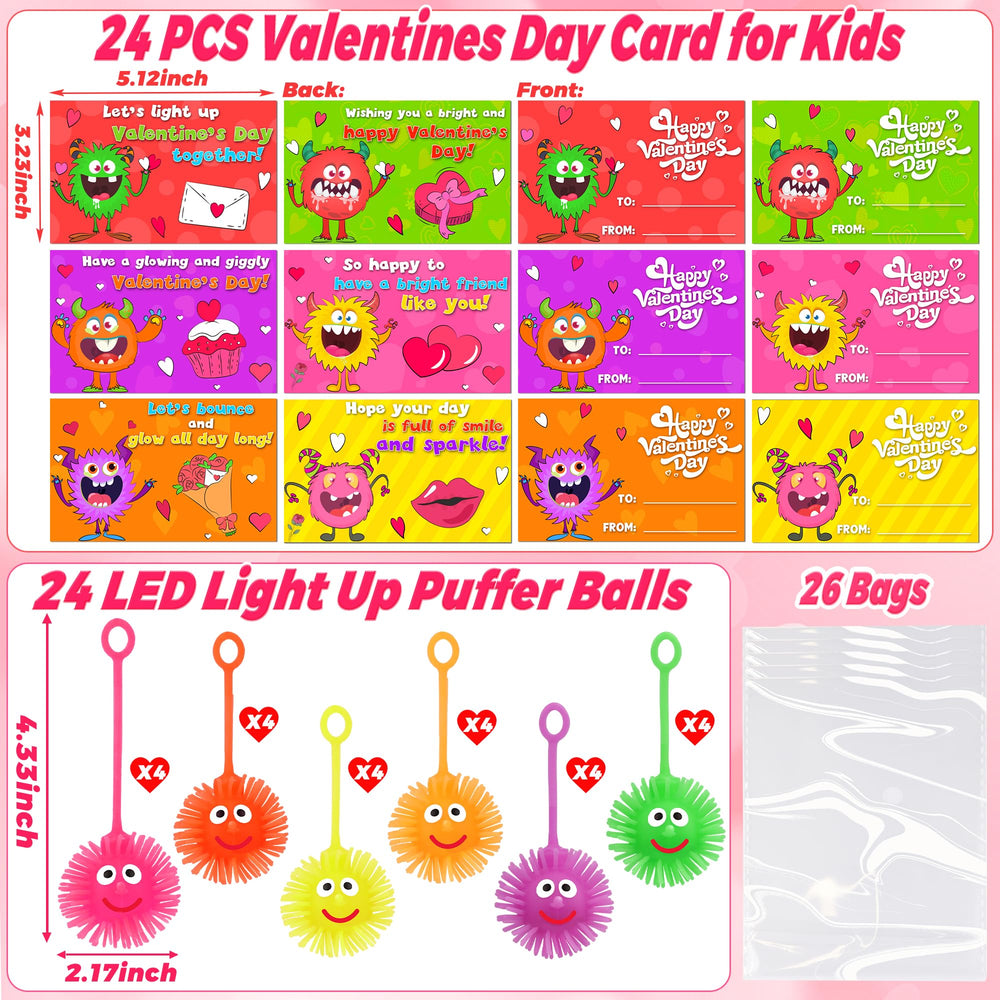 NAWITDA valentines LED puffer ball pink glow for playtime