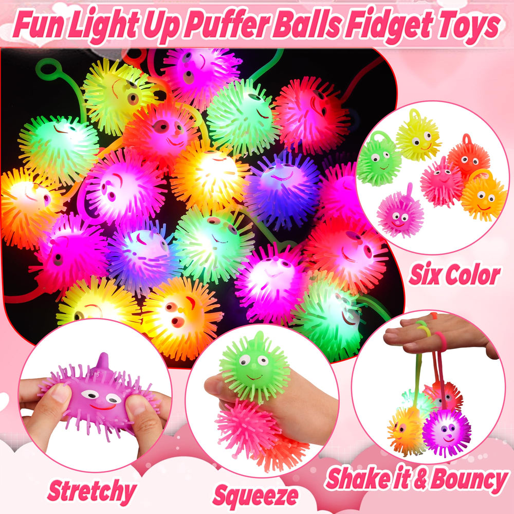 NAWITDA valentines LED puffer ball yellow glow for party favors