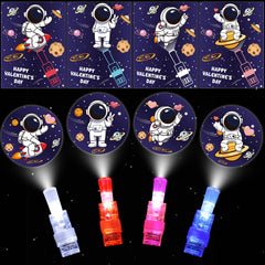 NAWITDA valentines space card with LED light for classroom celebrations.