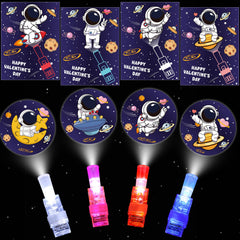 NAWITDA valentines space card with LED light for classroom exchanges.