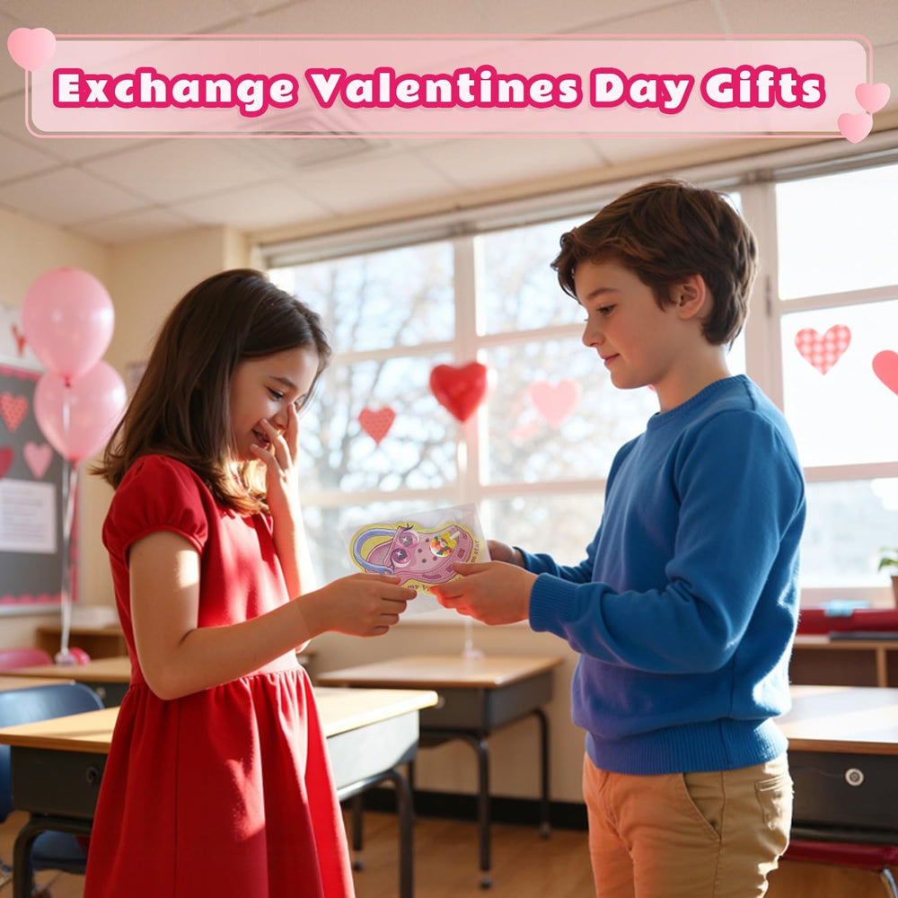 NAXYAN Valentines pack with 30 cards and 30 charms for celebrations