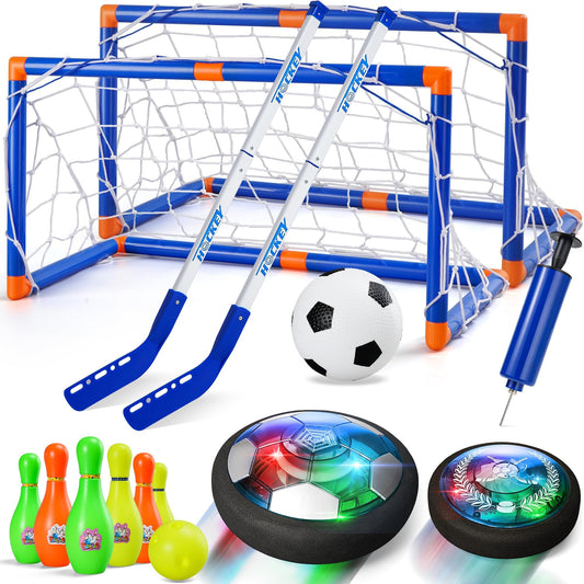 Nazano 4-in-1 hover soccer set ready for indoor fun and outdoor practice.