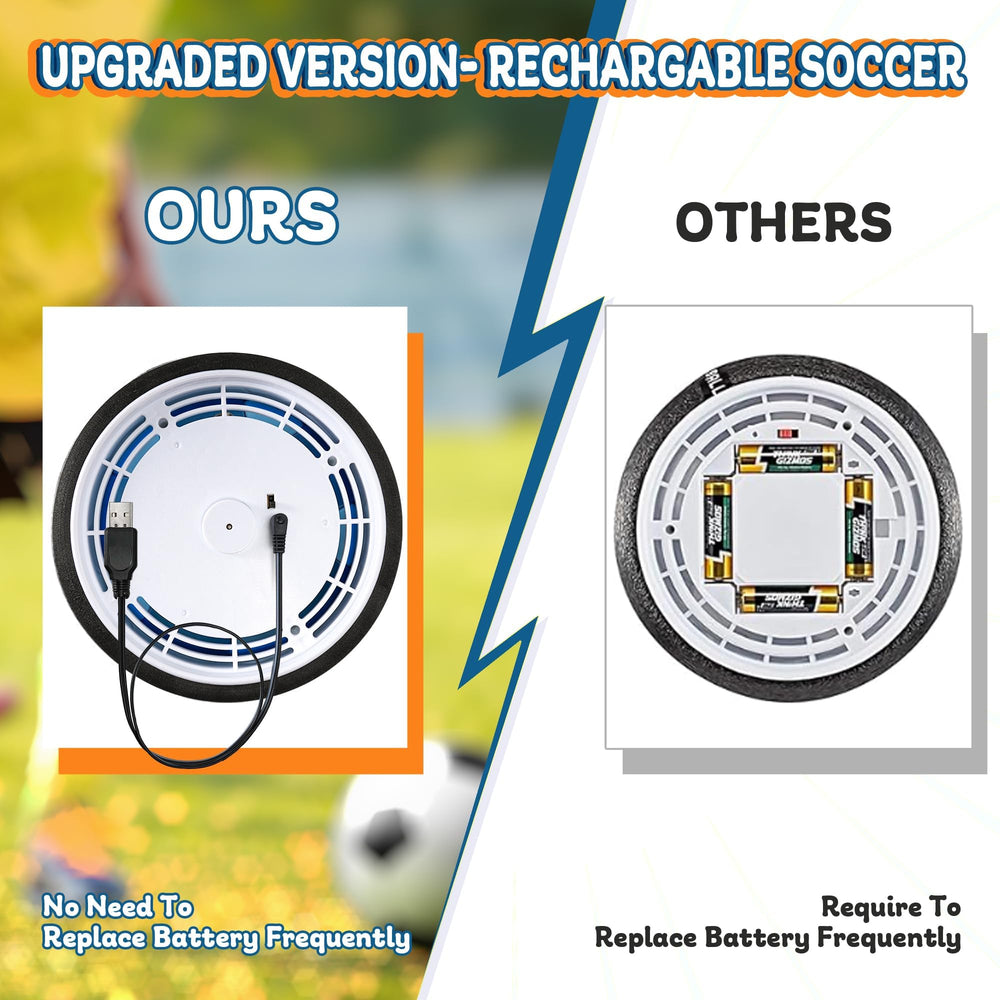 Nazano inflatable soccer ball with pump enables quick setup.
