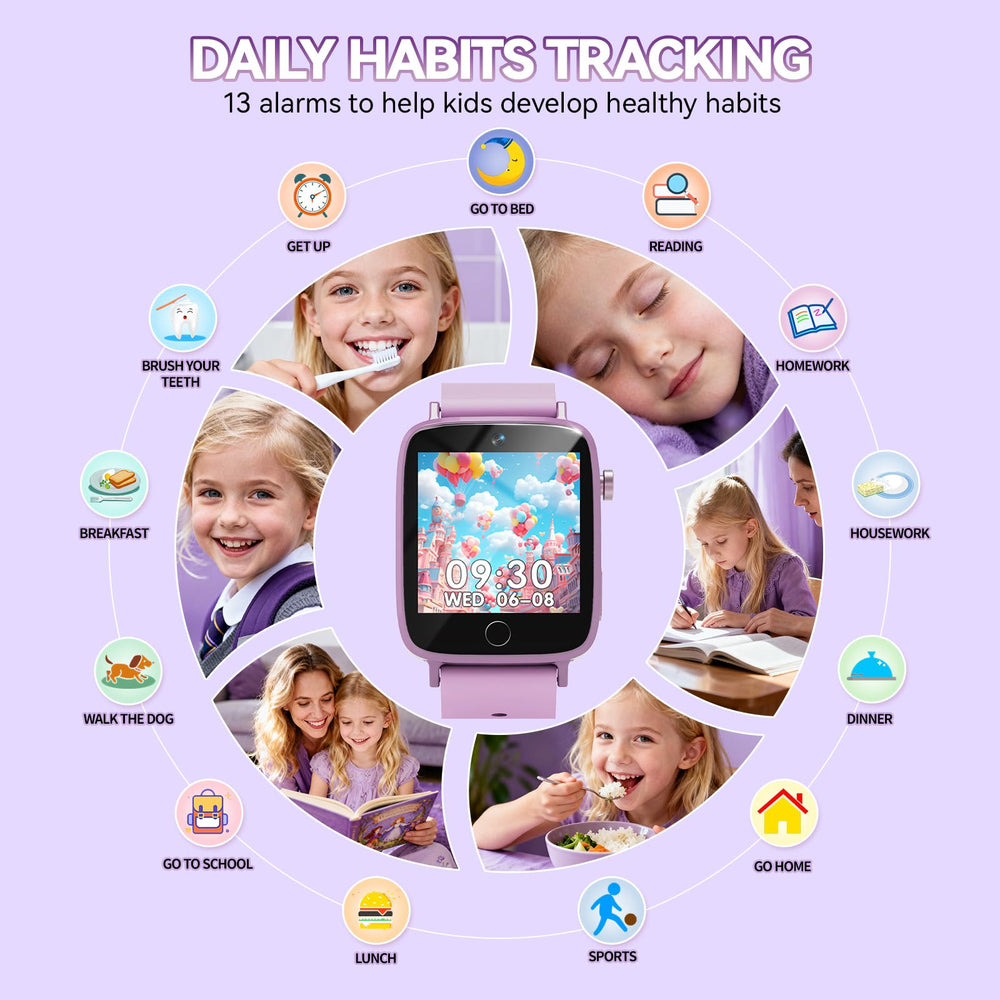 NBKLS Kids Smart Watch pedometer graphic illustrating activity tracking on the go.