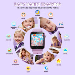 NBKLS Kids Smart Watch pedometer graphic illustrating activity tracking on the go.