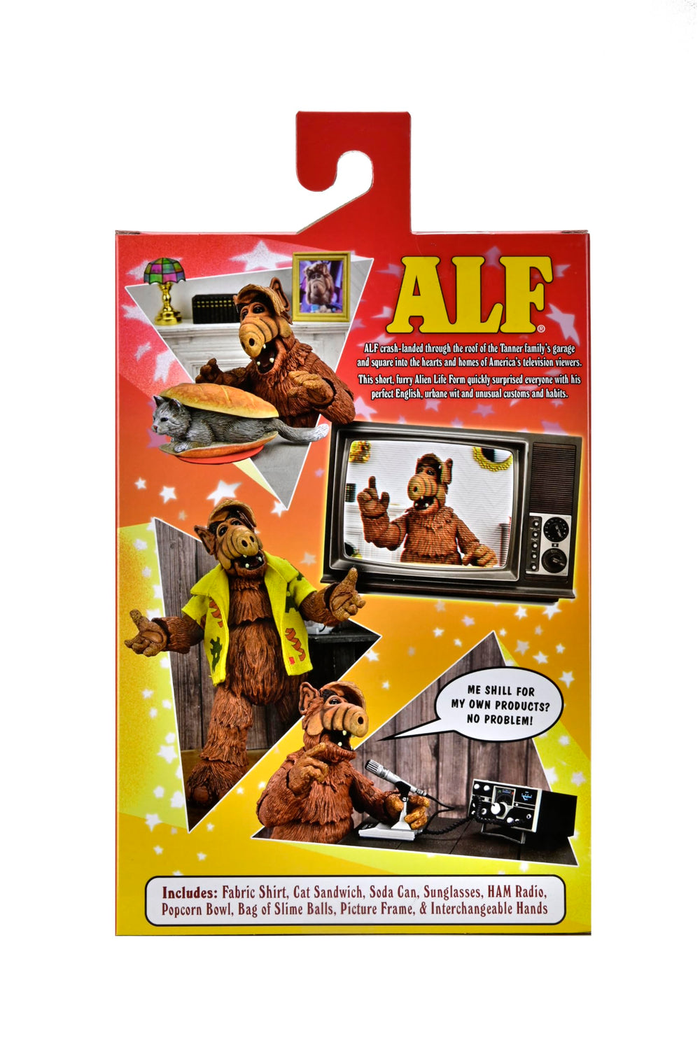 NECA Alf annoyed cat-on-a-bun accessory for playful dioramas.