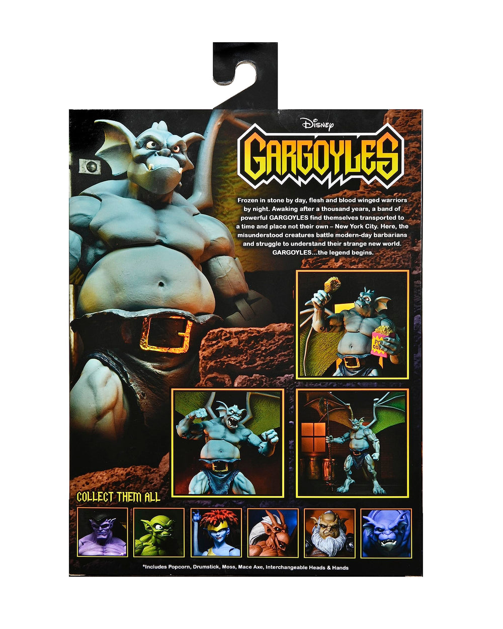 NECA Gargoyles Broadway 7-Inch Figure meat and popcorn accessories for lively scenes.
