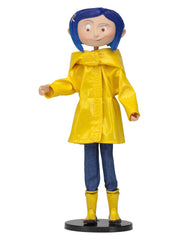 NECA Coraline bendy doll with removable clothing and face for customization.