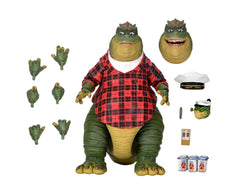 NECA Earl Sinclair comes with TV remote and beverage cans for scene-building.