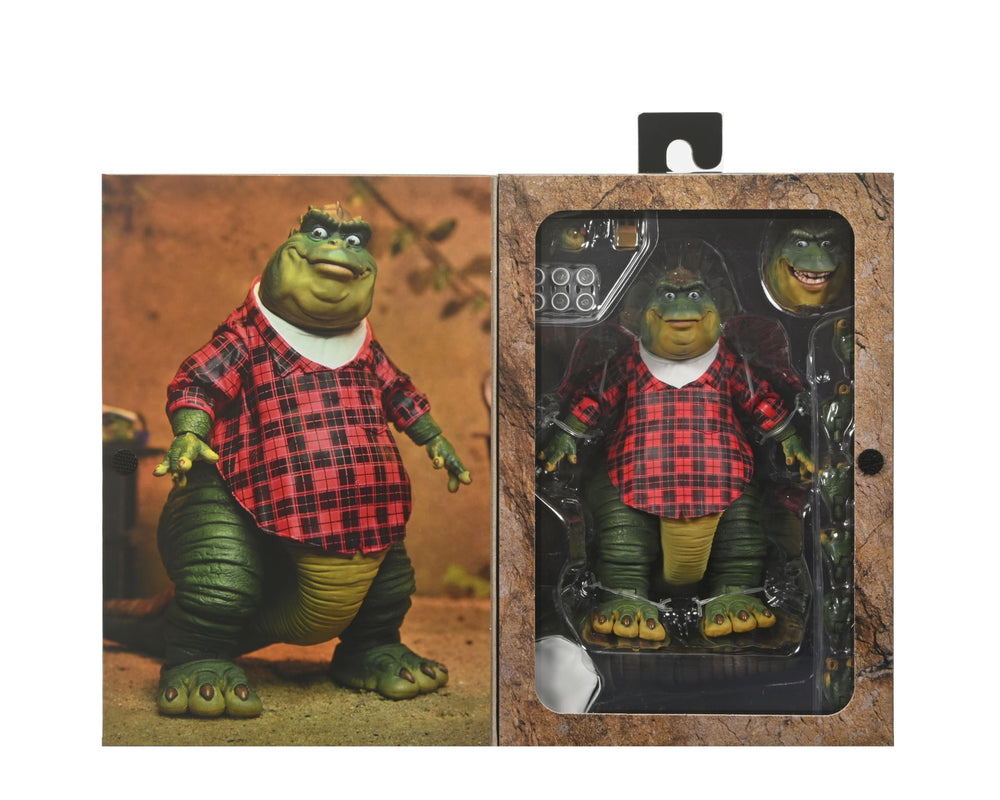 NECA Earl Sinclair 7-inch figure includes interchangeable hands for different gestures.