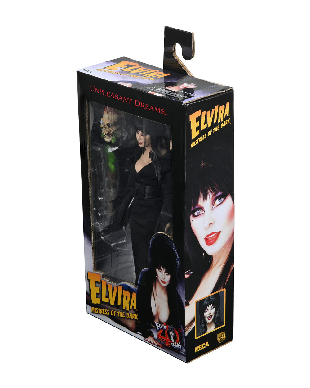 NECA Elvira 8-inch figure skull accessory adds moody horror details.