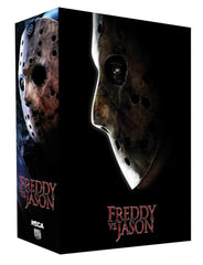 NECA Freddy vs Jason Ultimate Jason figure back view highlights detailing from behind.