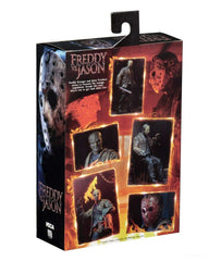 NECA Freddy vs Jason Ultimate Jason figure closeup detail emphasizes sculpt textures.