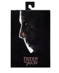 NECA Freddy vs Jason Ultimate Jason figure face sculpt captures iconic expression.