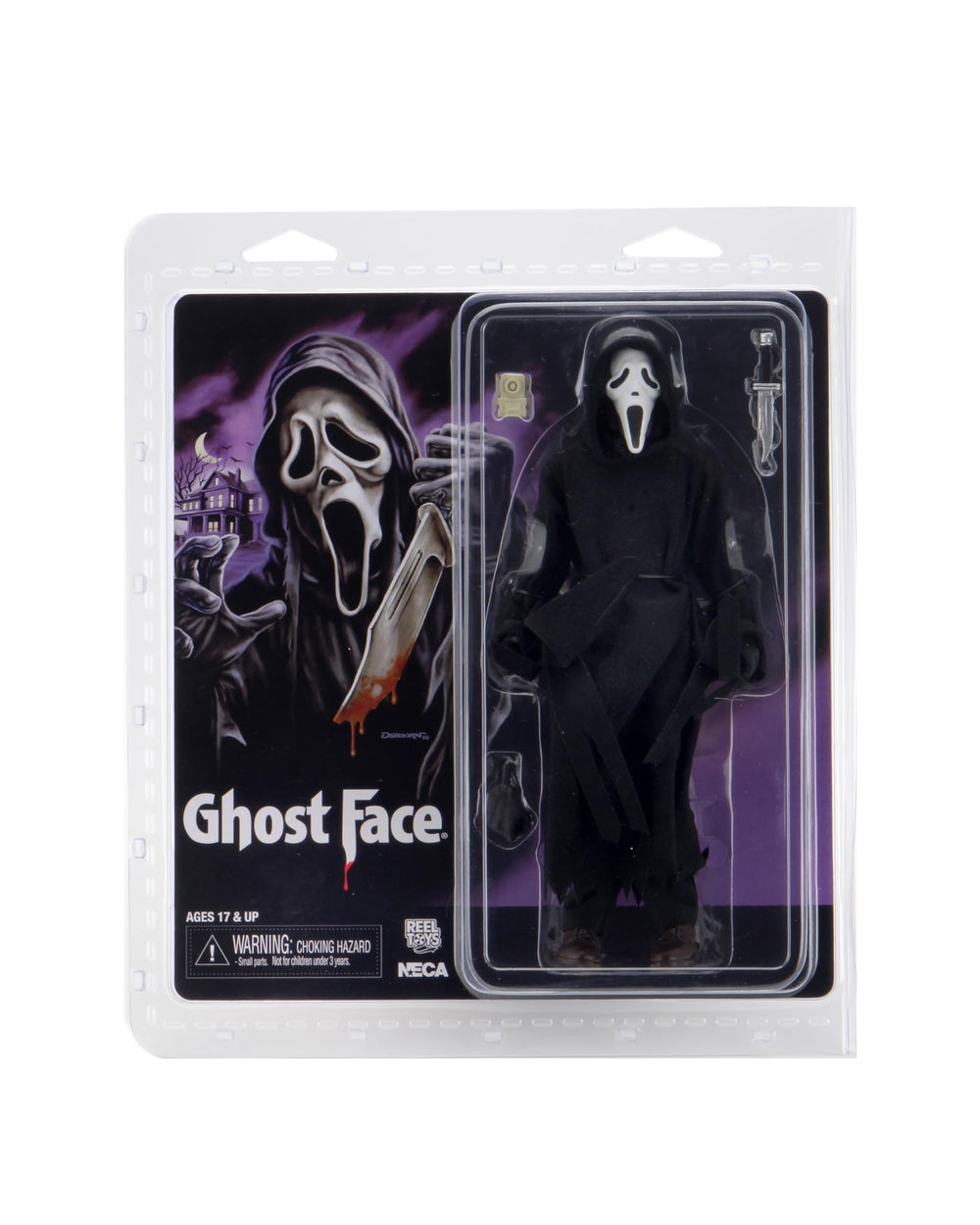 NECA Ghost Face screen-accurate mask adds authentic detail for collectors.