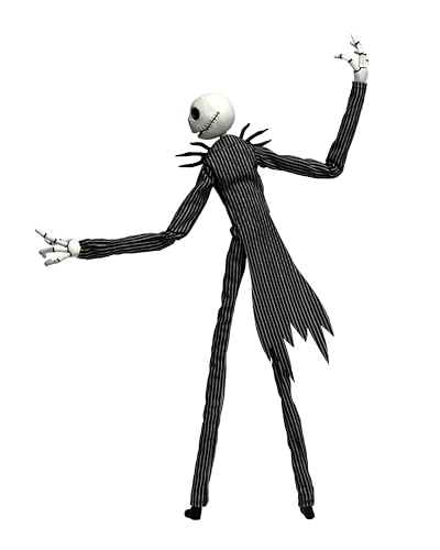 NECA Jack Skellington articulated figure with stand enables dynamic posing.