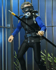 NECA Jaws Hooper underwater light enhances gear-lit scene vibes.