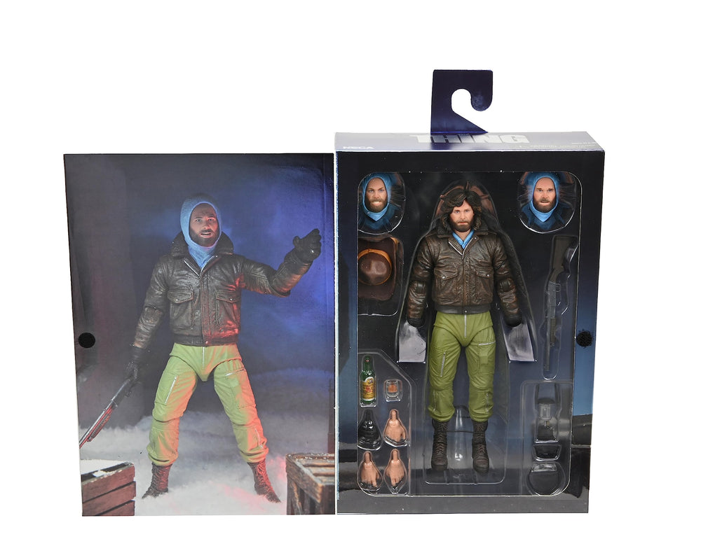 NECA MacReady lantern, rifle, and bottle accessories for realistic scenes