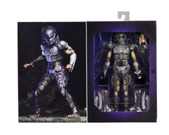 NECA Predator 2018 unmasked-head reveals intricate features for dynamic scenes.