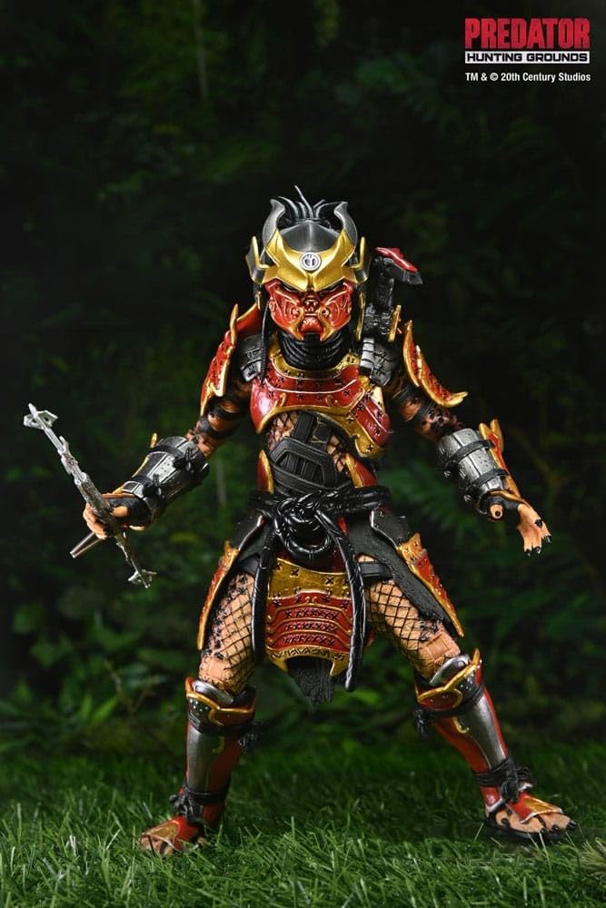 Katana and hands shown for dynamic action-ready display setups.