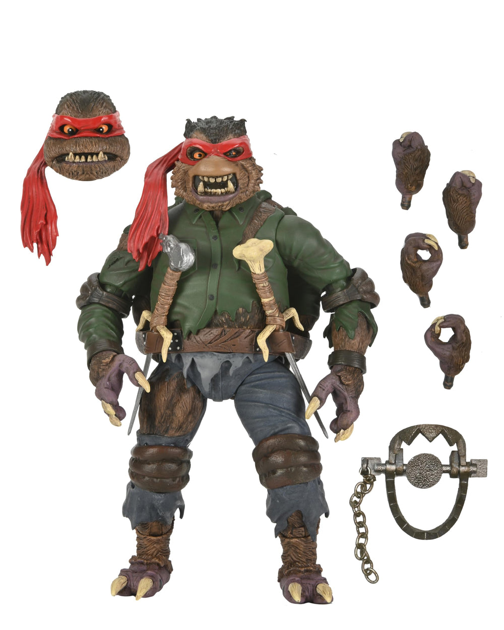 NECA Raphael Wolfman swappable hands support multiple action poses.