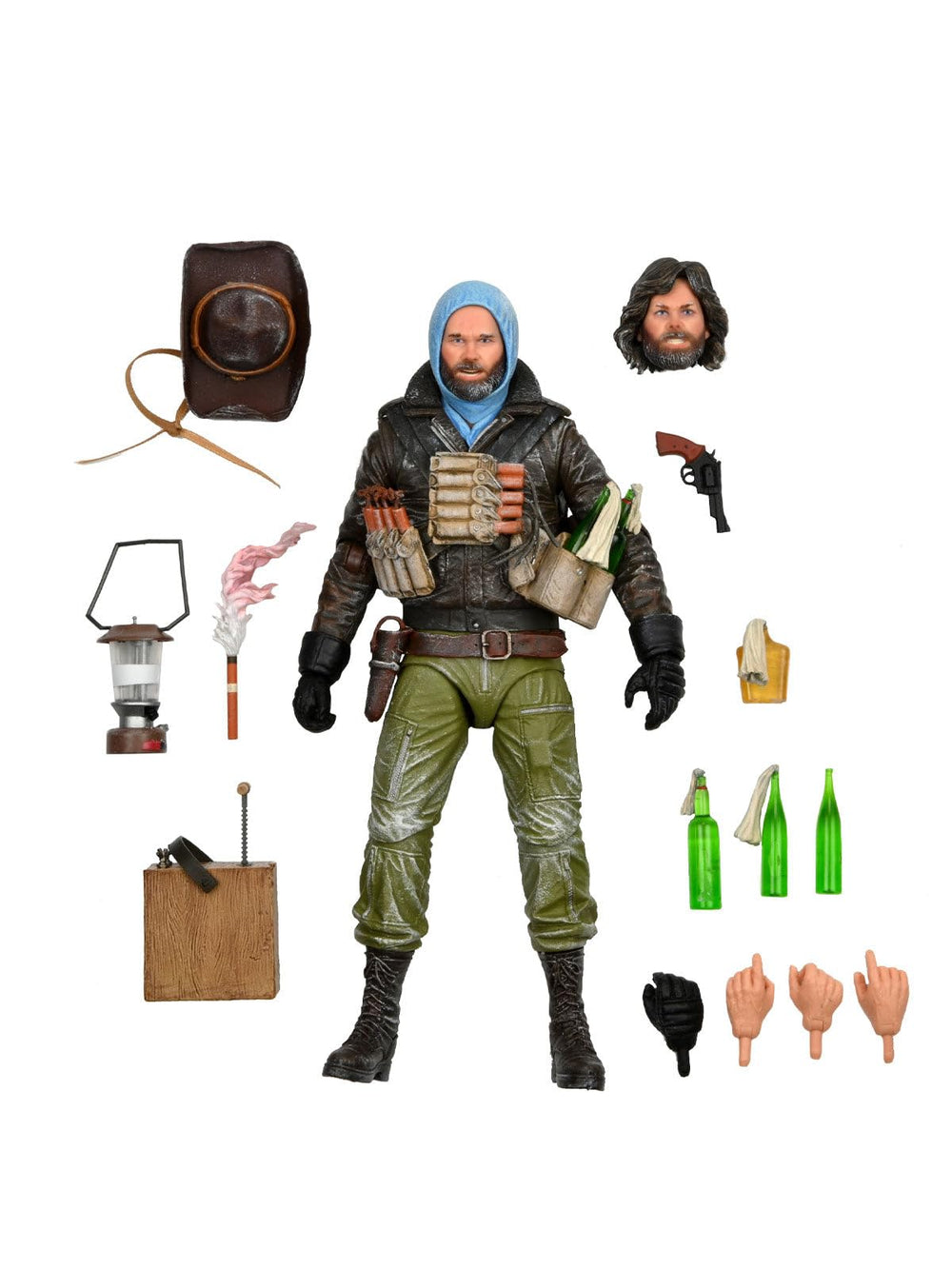 NECA The Thing ULT MacReady with interchangeable heads for dynamic posing and display.