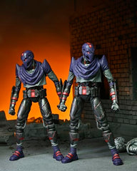 NECA TMNT Last Ronin Foot Bot interchangeable heads for varied expressions and displays.