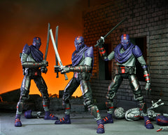 NECA TMNT Last Ronin Foot Bot robo-head scraps attach to Casey sledgehammer setup.