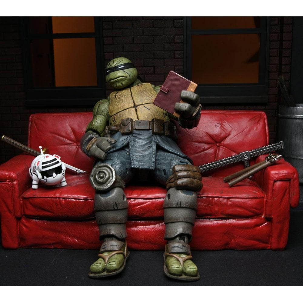 NECA window box packaging highlighting the Last Ronin Ultimate opening flap design.