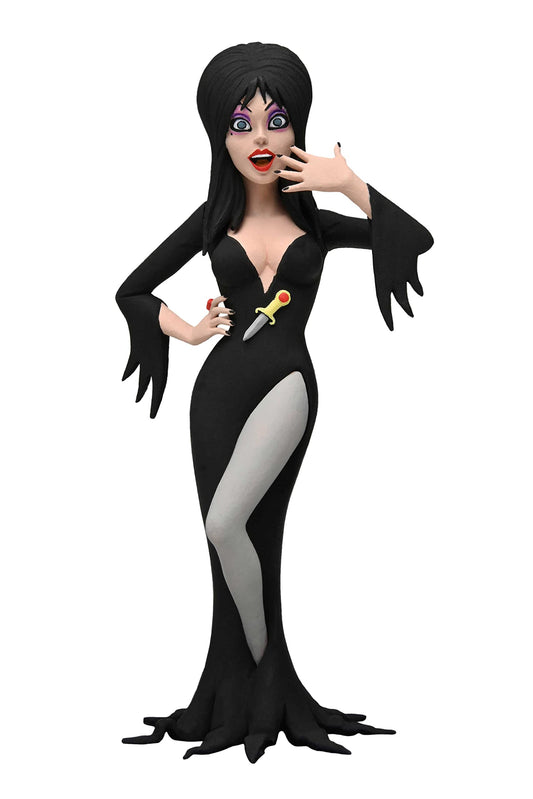 NECA Toony Terrors Elvira figure front view for display and collectability