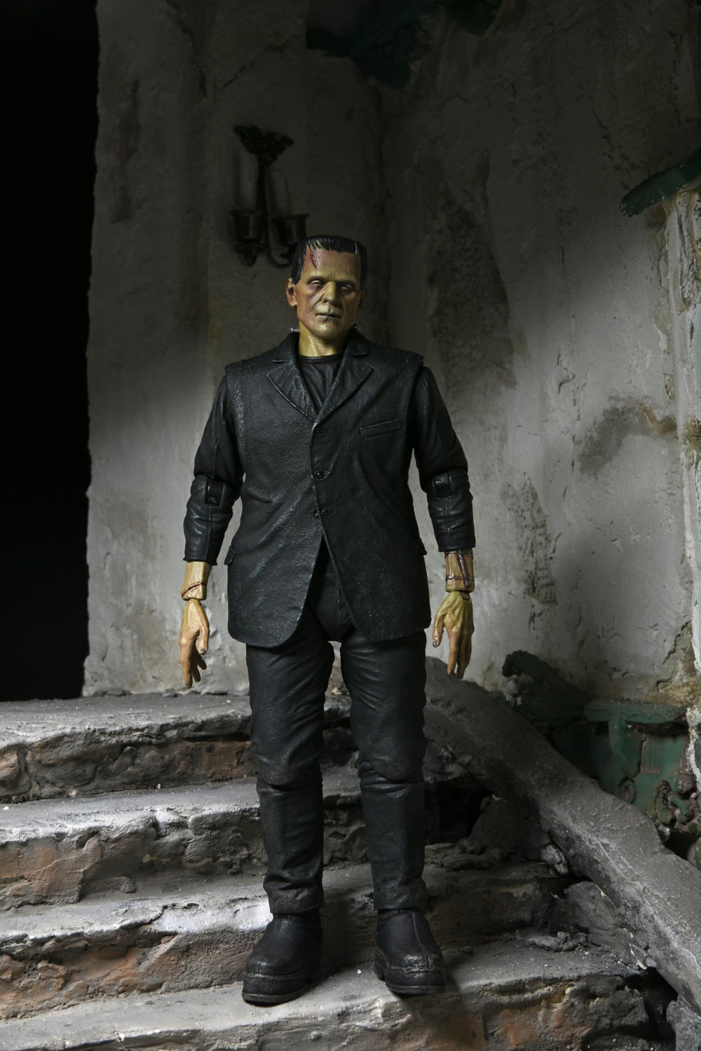 NECA Universal Monsters Frankenstein color figure in 7-inch scale for display.