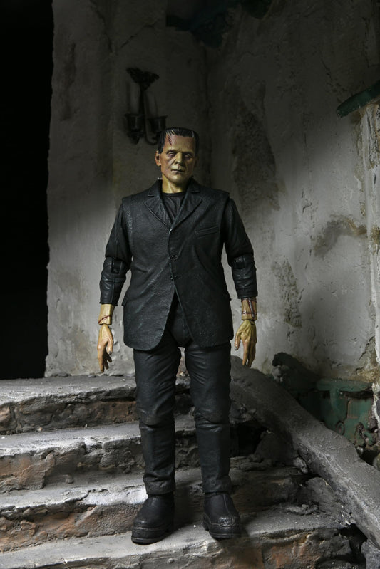 NECA Universal Monsters Frankenstein color figure in 7-inch scale for display.