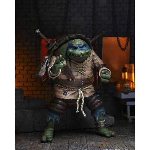 NECA Leonardo Hunchback figure with bone and skull props for display