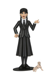 NECA Wednesday Addams in Nevermore uniform 6-inch figure, ideal for display shelves.