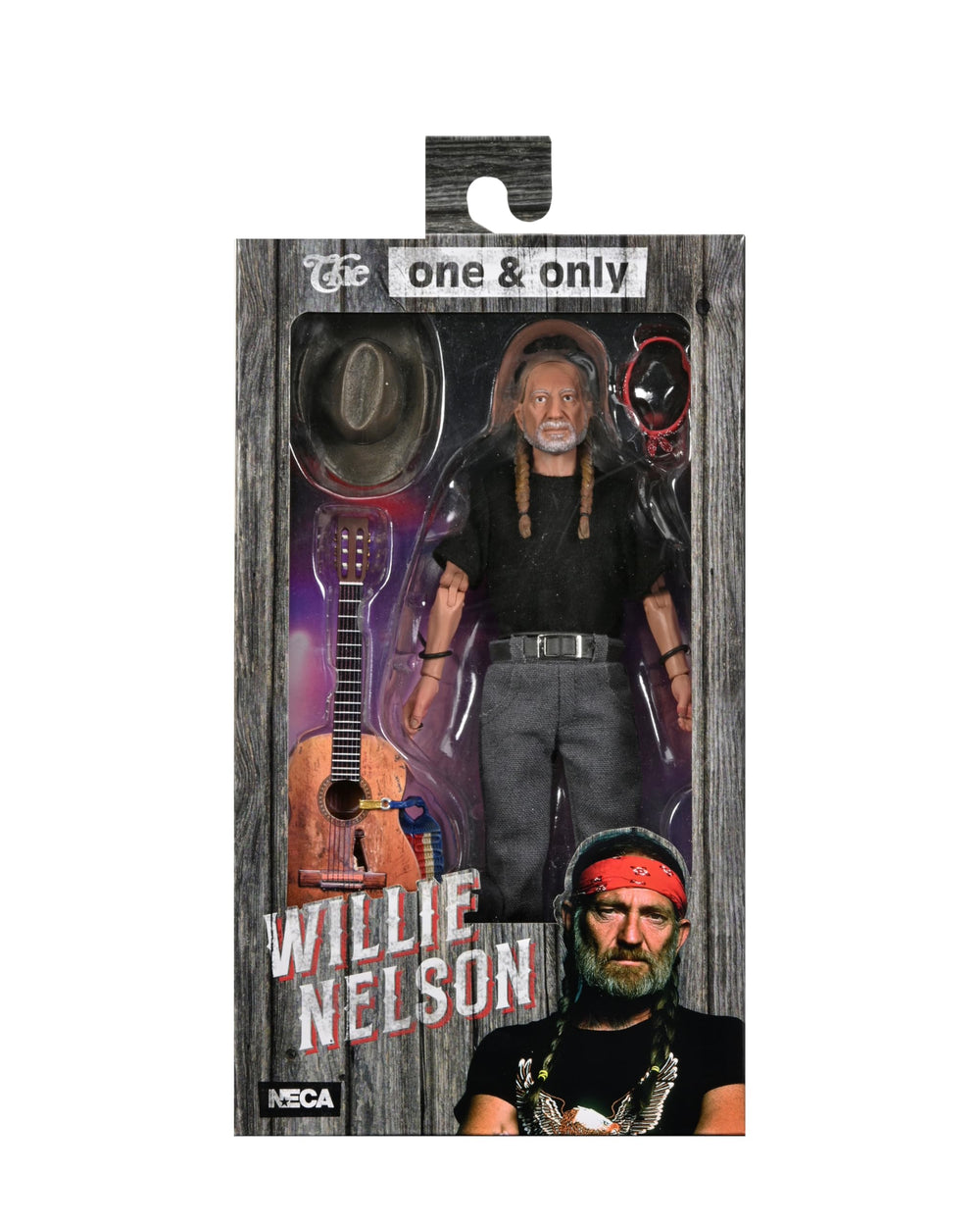 NECA Willie Nelson collector display emphasizes authentic likeness and ready-to-showcase presentation.