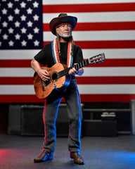 NECA Willie Nelson window box packaging protects figure while showcasing licensed design.