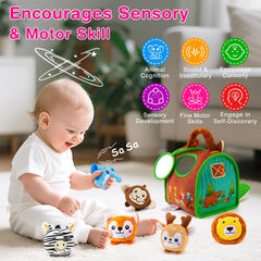NECTAR BABY monkey plush invites shaking to hear built-in jingles.