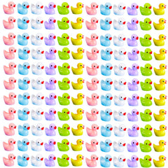Neec 110 piece mini resin ducks pack for crafts and dollhouse scenes.