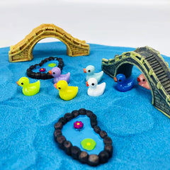Neec green resin duck figurine for aquarium or terrarium displays.