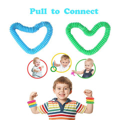 Close up of Neec Pop Tubes smooth plastic texture and color variety