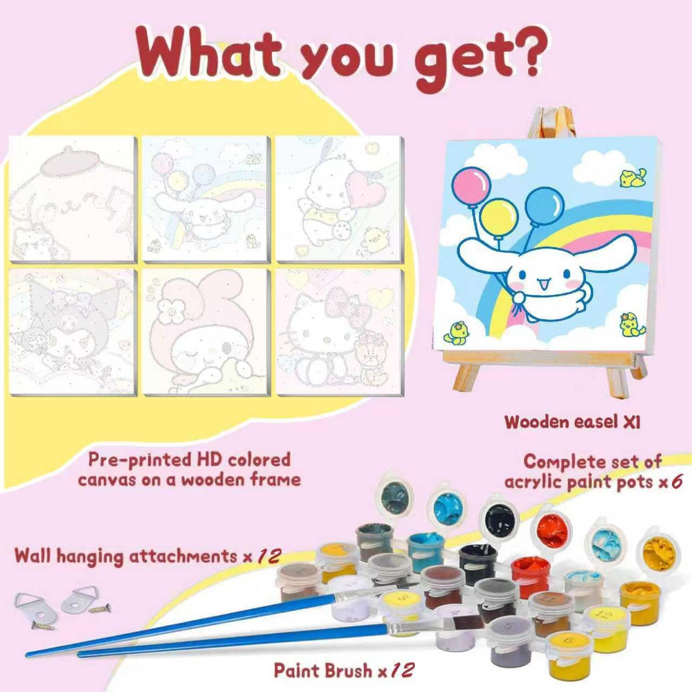 nekpiahu kids paint by numbers easel kit with frame supports easy, mess-free decorating
