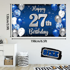 Nelbiirth blue-silver balloon banner showcases bold colors for a festive party.