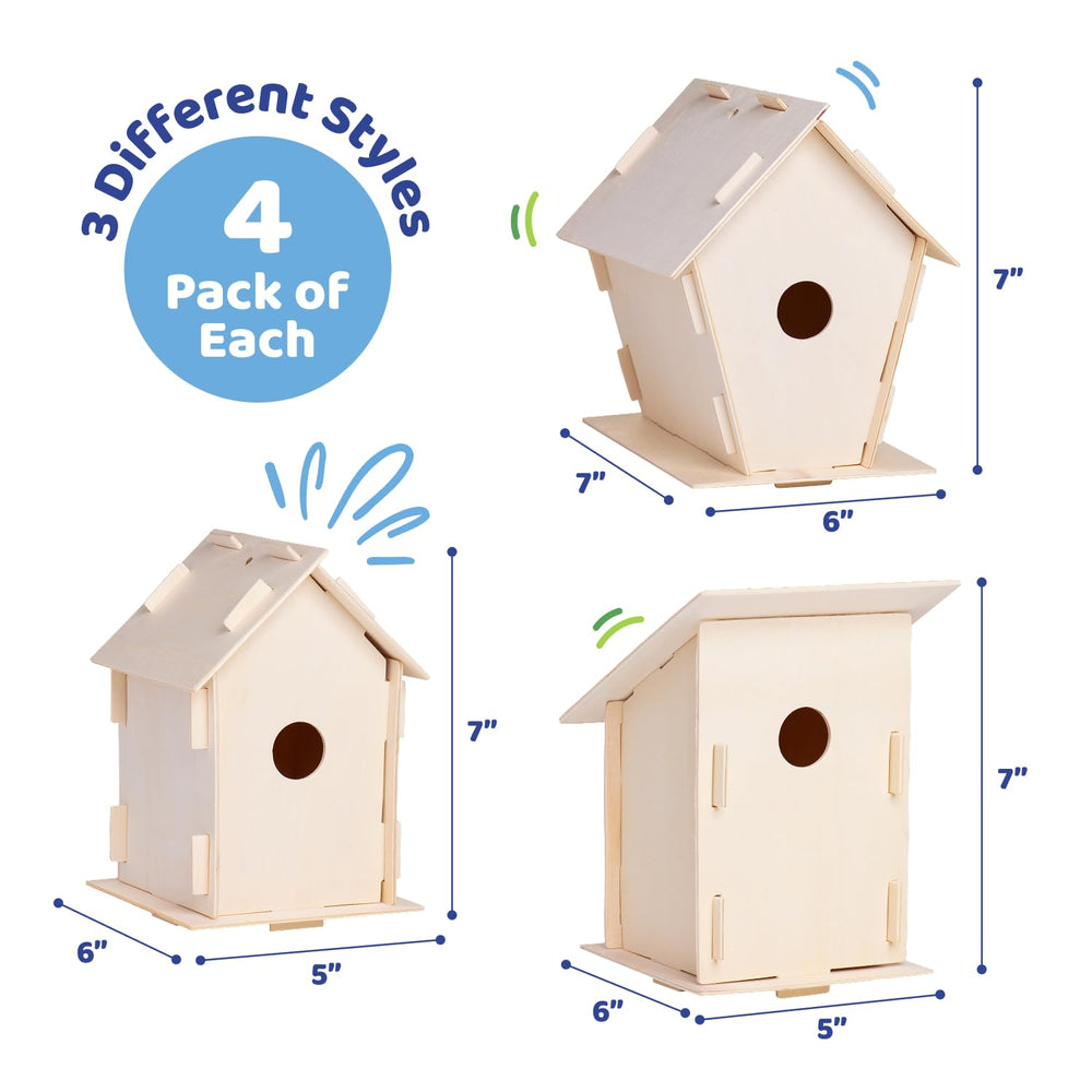 Neliblu brushes and stickers for detailed decorating and personalizing birdhouses